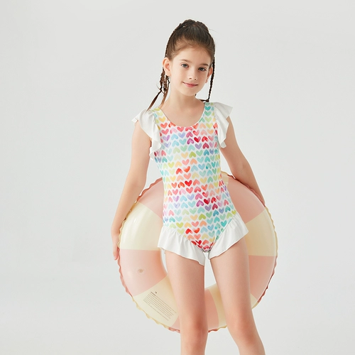 Детский милый купальник для тренировок, защита от солнца, в западном стиле, подходит для подростков