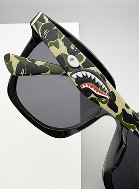 日系原宿街头潮牌迷彩立体鲨鱼太阳镜明星同款墨镜男女开车个性潮
