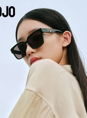 AOJO太阳镜 经典黑超防晒驾驶镜SJ016宽边镜腿大方框更显脸小