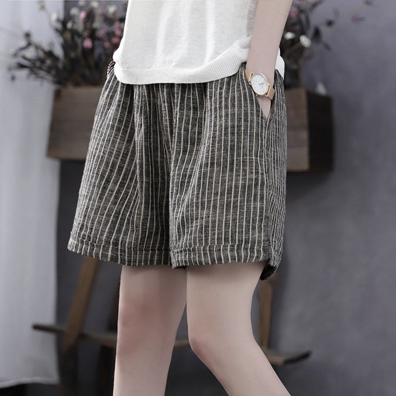 韩索依文艺夏季新款宽松棉麻休闲裤 韩索依女装店休闲裤