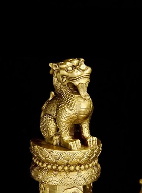 华表柱摆件纯铜摆件龙柱精雕图