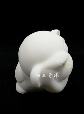 十二生肖猴汉白玉石雕茶宠超萌可爱创意摆件镇尺小工艺品生日礼品