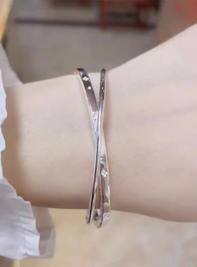 足银999.9四叶草双环手镯