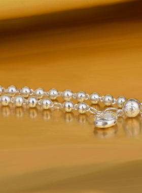 足银儿童圆珠护身符手串转运珠