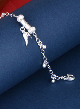 足银999.9铃兰花竹节手链女