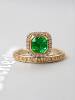 1 carat natural emerald ring, 18k gold natural diamond, clean crystal with good brilliance, exquisite style and versatile