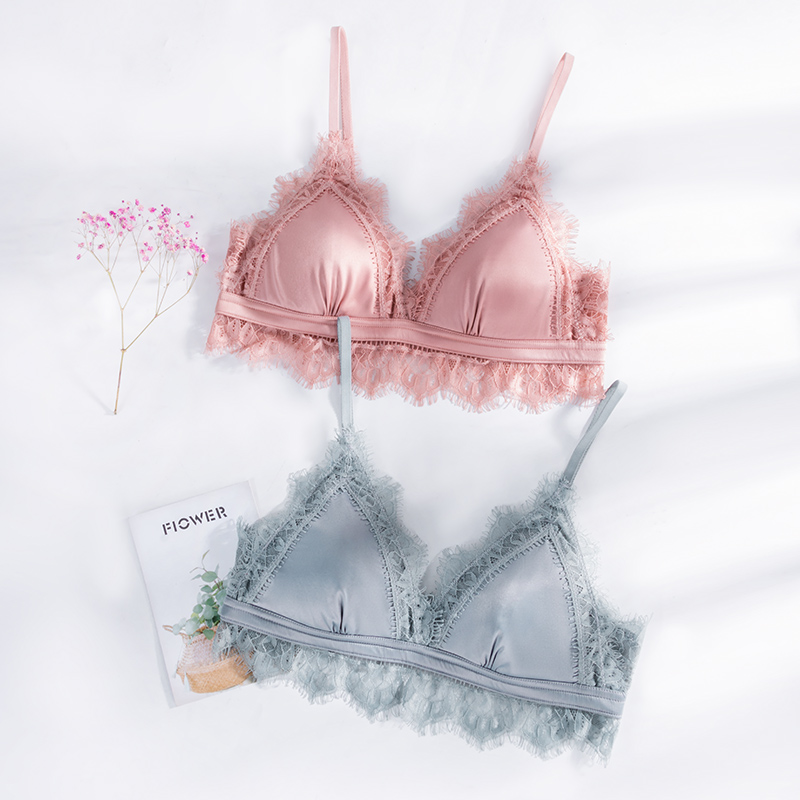 歌力诺旗舰店歌力诺小胸内衣女无钢圈性感法式三角杯胸罩学生夏季薄款聚拢文胸3