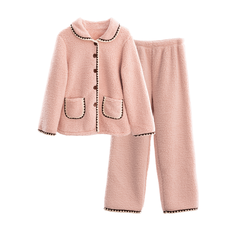 歌力诺冬季款新款羊羔法兰绒睡衣 歌力诺睡衣/家居服套装