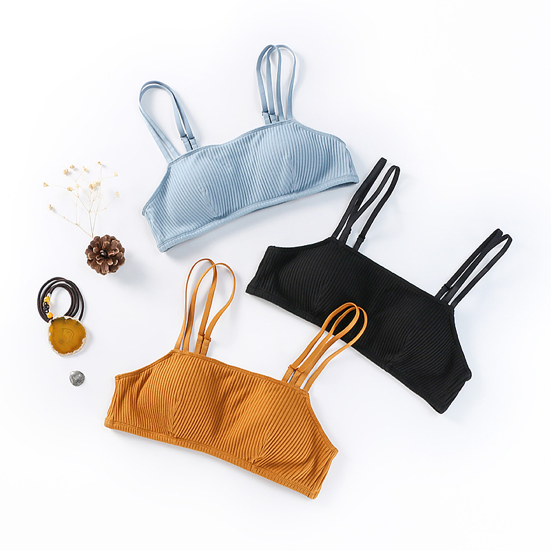 歌力诺旗舰店歌力诺抹胸内衣女无钢圈薄款防走光高中学生小胸聚拢裹胸式文胸罩3