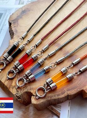 『泰元素』彩色水晶柱钛钢弹簧扣快卸泰国特色佛牌链子唐卡布挂绳