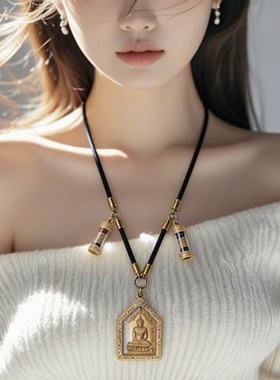 泰元素磨砂负离子硅胶佛牌项圈