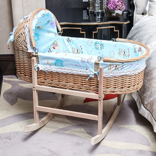 Детская колыбель для новорожденных, портативная корзина, экологичная коляска из натурального дерева