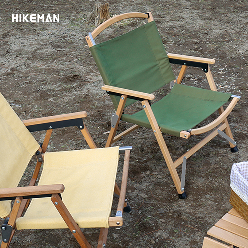 HIKEMAN户外实木克米特椅便携武椅折叠靠背导演椅露营野餐休闲椅-图0