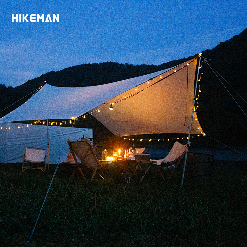 HIKEMAN户外超大天幕棉布防雨防晒帐篷幕布野营沙滩露营郊游遮阳 - 图0