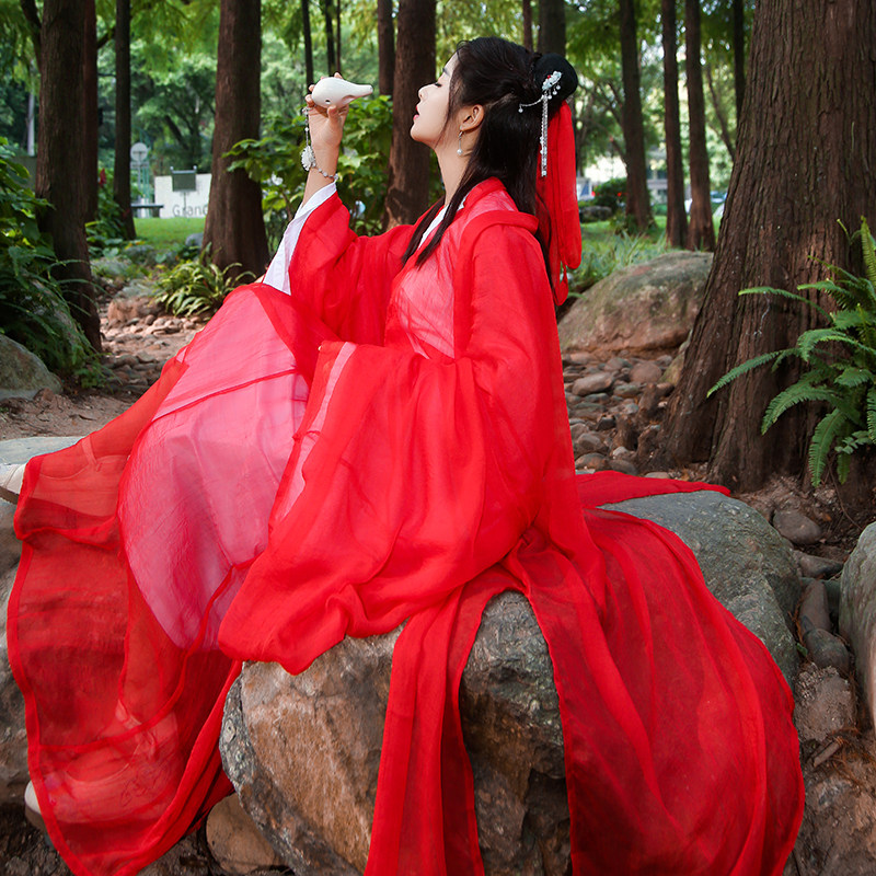 新款古装汉服男女魏晋风大袖衫交领襦裙广袖齐腰襦裙班服拍照写真
