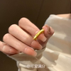 Gold brushed plain hoop ring for women with simple design