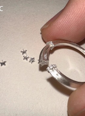 S925纯银星星戒指女时尚气质对戒