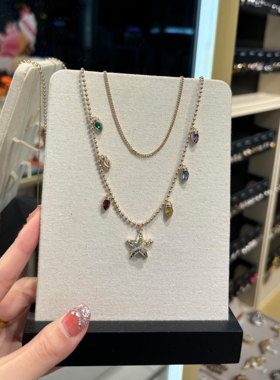 圣诞星星水滴项链秋冬毛衣链