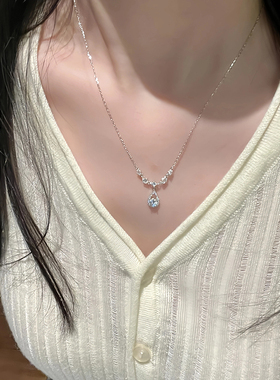 S925纯银鱼人之泪水滴项链女款