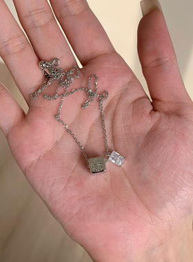 超闪鸢尾花骰子吊坠项链毛衣链