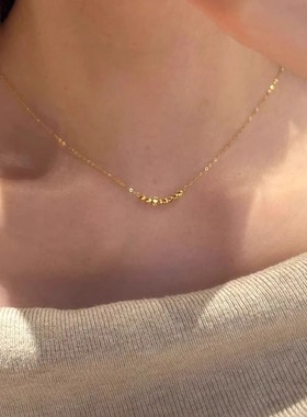 S925纯银几何串珠项链女款锁骨链