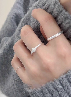 星芒哑光拉丝海星戒指女简约时尚