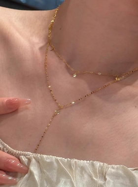 新中式金色雪花极细项链