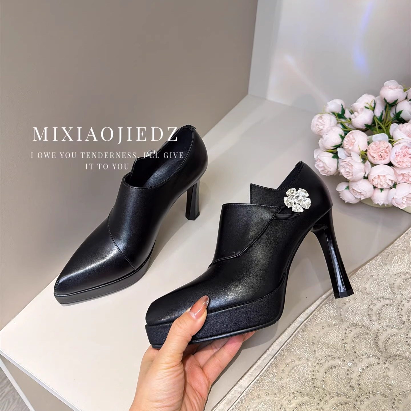 鞋子新款2025爆款女配裙子高跟鞋秋冬小个子防水台细跟深口单鞋,淘宝优惠券,粉丝福利购,淘宝优惠卷