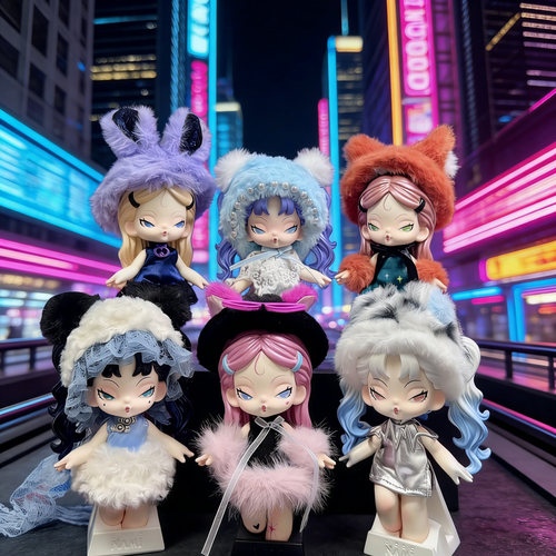NAMI Midnight Disco潮玩盲盒娃娃女孩,毛绒手办公仔包包挂件礼物 - 图1