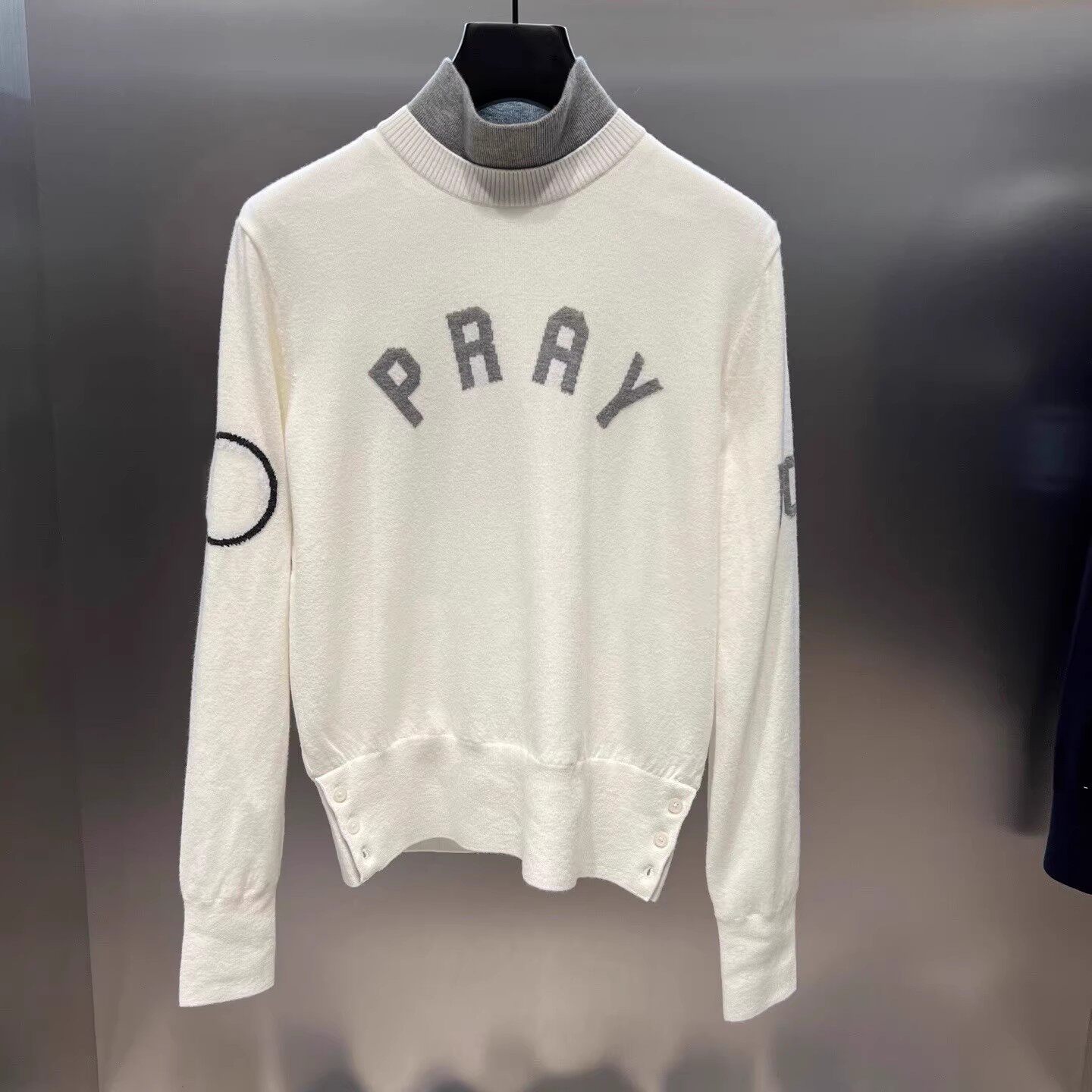 韩国原单高尔夫女士立领拼色字母针织衫运动保暖透气修身长袖上衣,淘宝优惠券,粉丝福利购,淘宝优惠卷