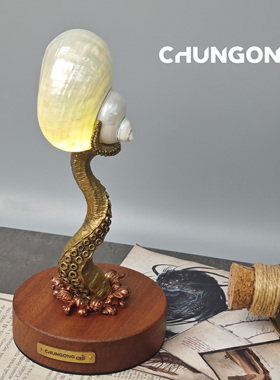 海洋风海螺中古风装饰摆件小夜灯