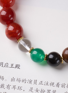 龙鳞玛瑙六道木扎基拉姆转运手串