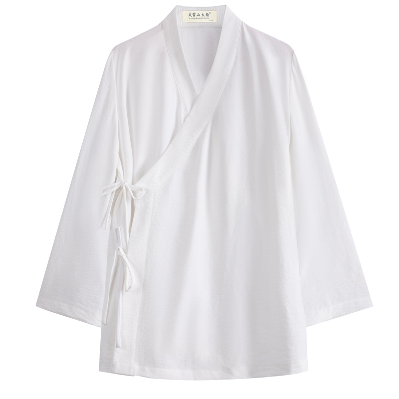 新款交领汉服里衣太极服打底中衣内搭系带贴身男女同款中国风斜襟 - 图3