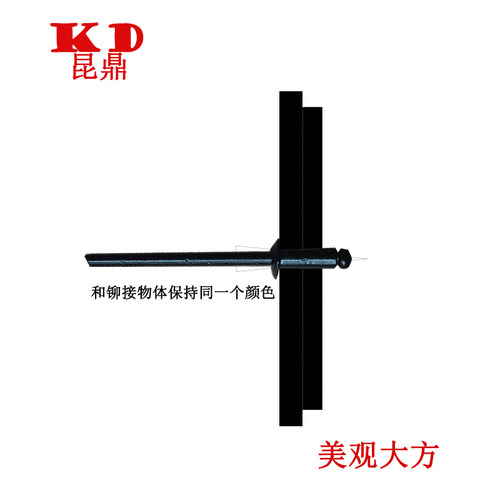黑色达克罗304半(全)不锈钢抽芯铆钉童车专用拉钉拉铆钉4\4.8mm - 图3