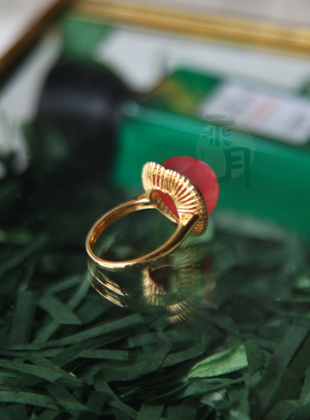 阿根廷女神18k镶嵌红纹石定制