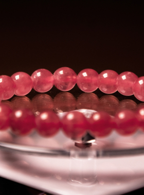 红纹石手串老矿料冰种阿根廷桃花