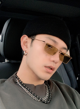 韩版朋克长方形太阳镜酒吧高级感