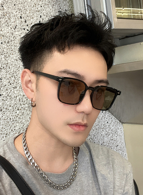 韩版方框偏光太阳镜大脸男女