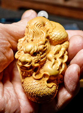十二生肖挂件复古中式黄杨木