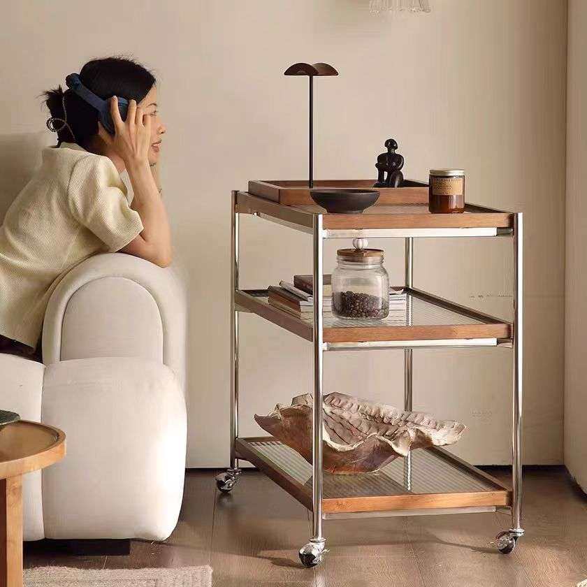 可移动沙发柜复古茶边几桌子玻璃小推车家用客厅床头收纳置物架,淘宝优惠券,粉丝福利购,淘宝优惠卷