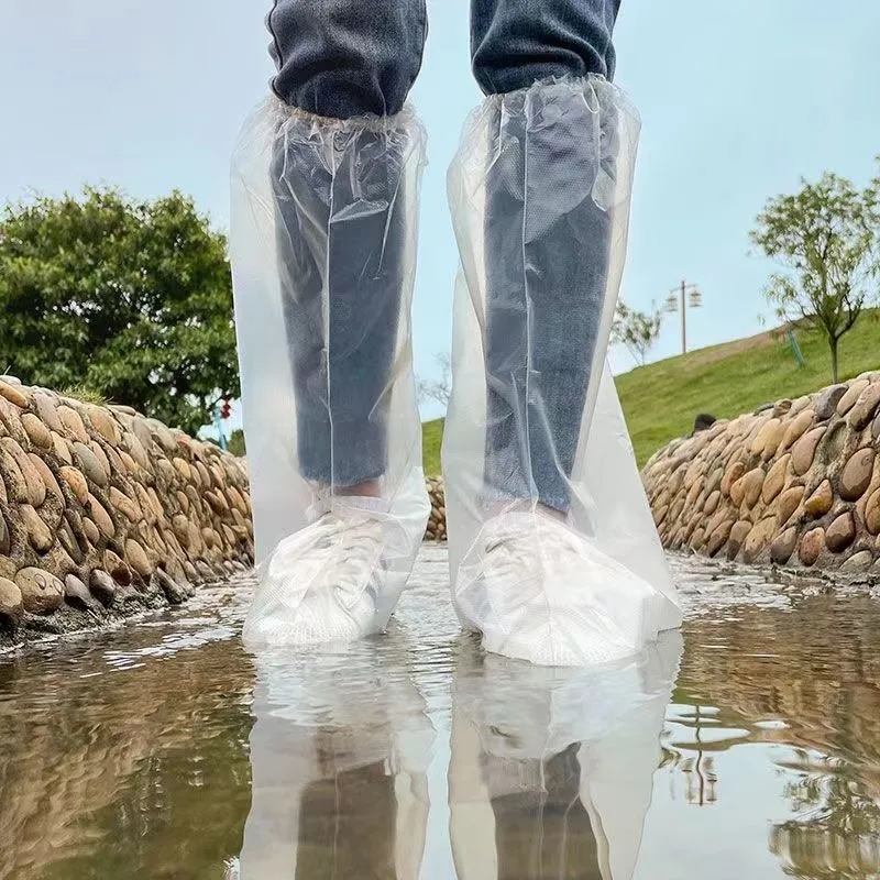 一次性儿童雨鞋套下雨天防水防滑透明脚套室外塑料加厚耐磨防雨衣 - 图0