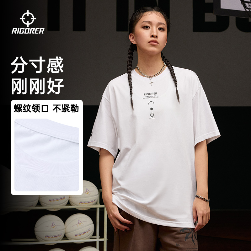 准者波杰同款重磅短袖T恤纯棉白色夏季新款男美式复古潮宽松上衣 - 图3