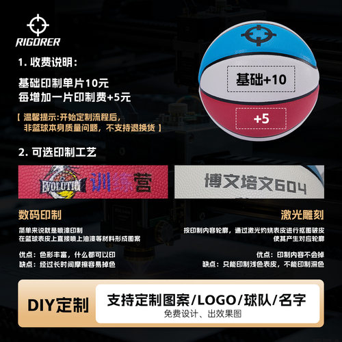 【DIY定制】准者儿童三色篮球PU幼儿园4号5号7号小学生室内外训练 - 图3