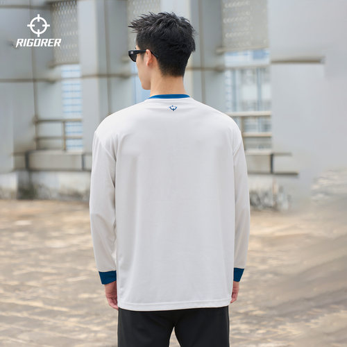 准者速干投篮服运动长袖T恤男秋季新款跑步训练撞色潮抗菌上衣 - 图2