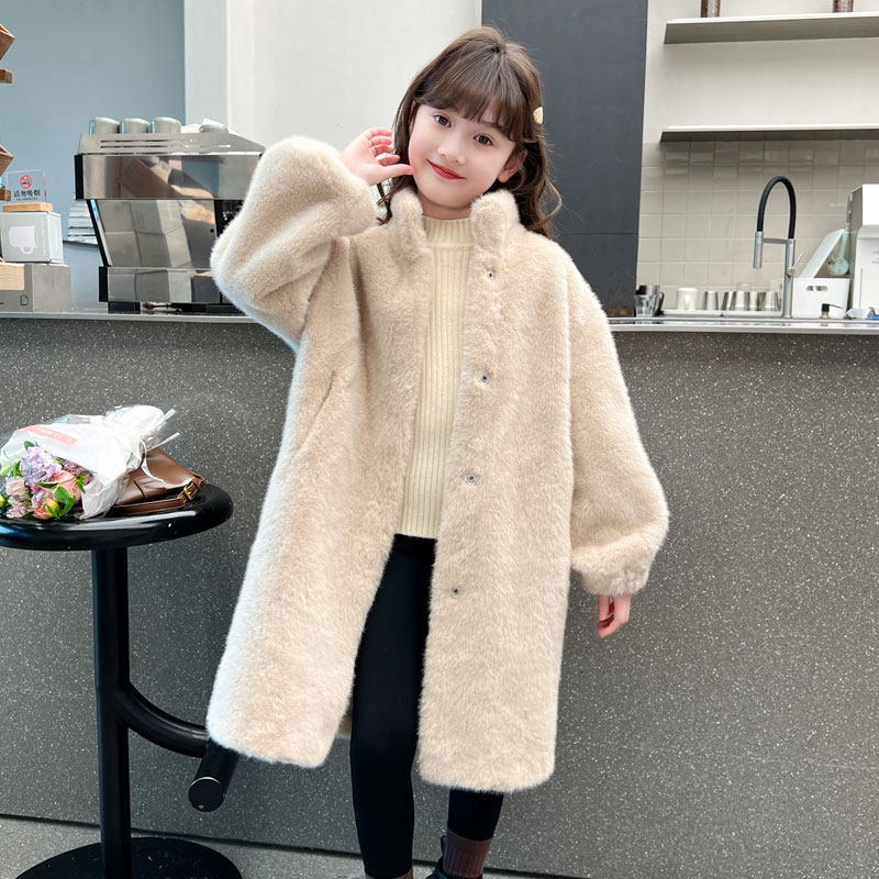 女童长款仿皮草大衣毛绒外套加厚保暖皮毛一体儿童毛毛大衣水貂绒,淘宝优惠券,粉丝福利购,淘宝优惠卷
