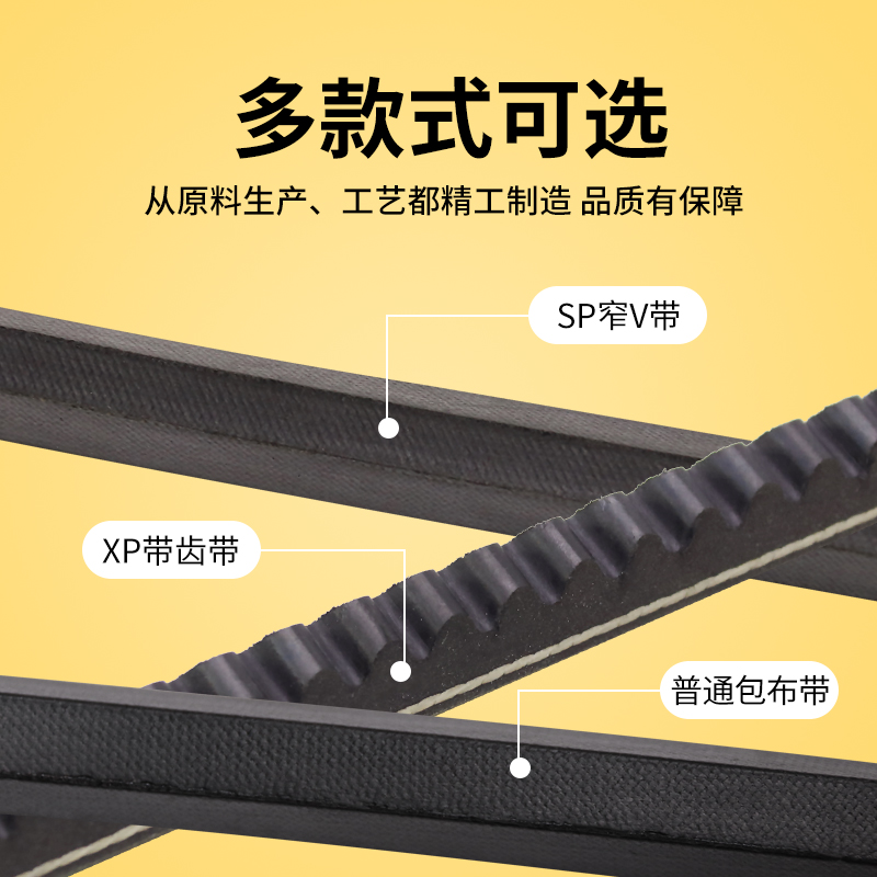 THREEV三维橡胶包布三角皮带3V740-1440耐油耐热抗静电窄V带 - 图2