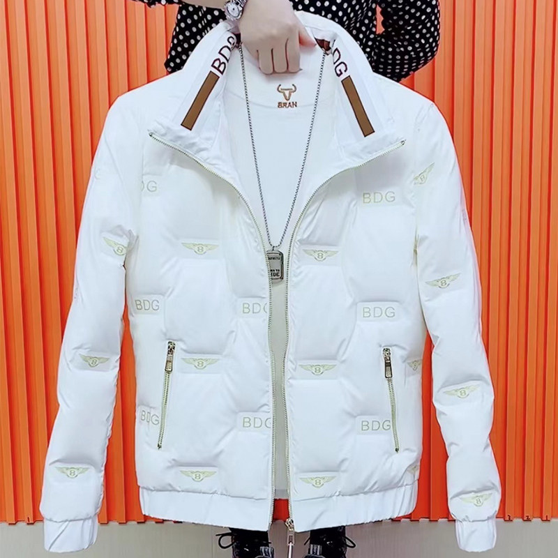 社会小伙棉服外套男冬季韩版新款立领男士羽绒服修身亮面网红棉衣