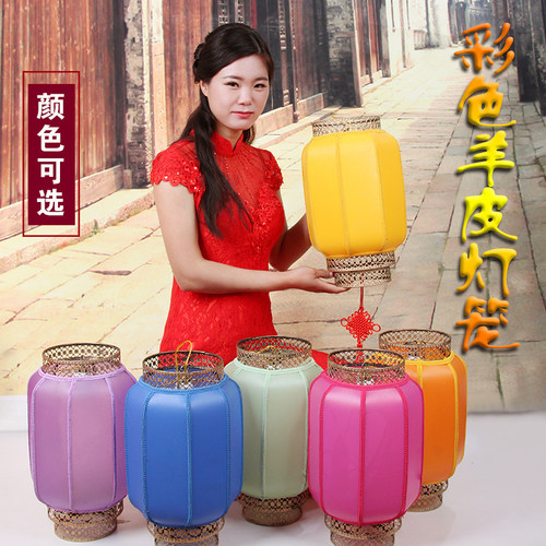 户外防水冬瓜手工中式印字仿古新款羊皮灯笼铁口定制广告古典灯笼 - 图0