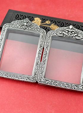 新款双面高档精美嘎乌盒浮雕瑞兽双面立体外壳吊坠挂件打开放东西