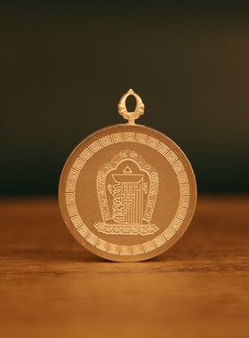 金色单面唐卡外壳嘎乌盒画盒吊坠小众高级感精美设计小巧精致藏式